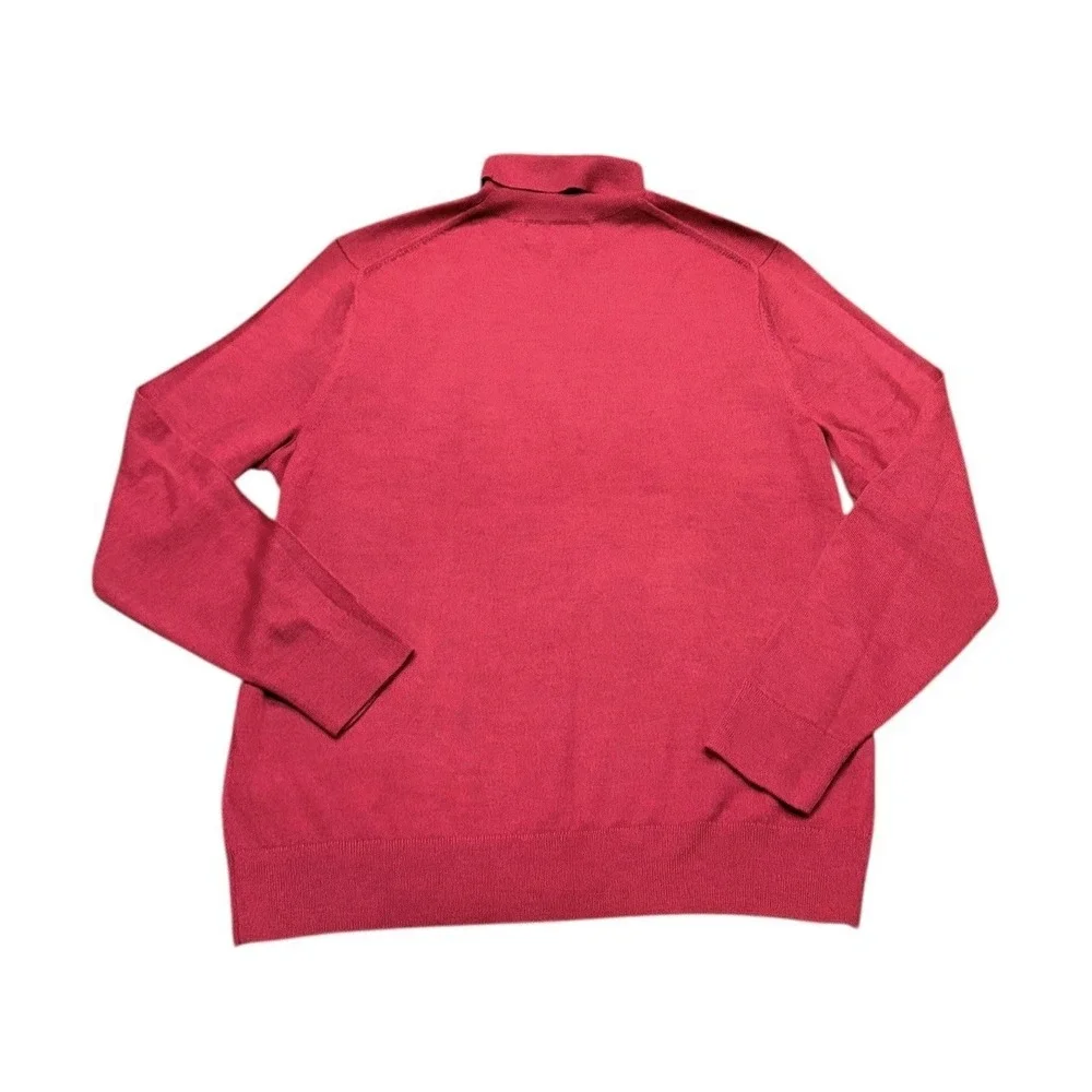 Banana Republic Sweater Mens‎ L Dark Red Italian Merino Wool Baruffa Turtleneck